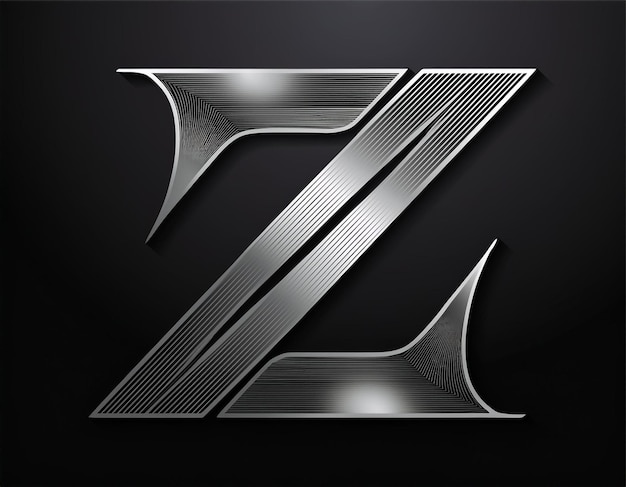 Photo luxury silver z letter logo this logo was designed black background