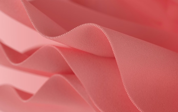 Luxury soft textile fabric in motion 3d render Abstract modern pink cotton 3d background