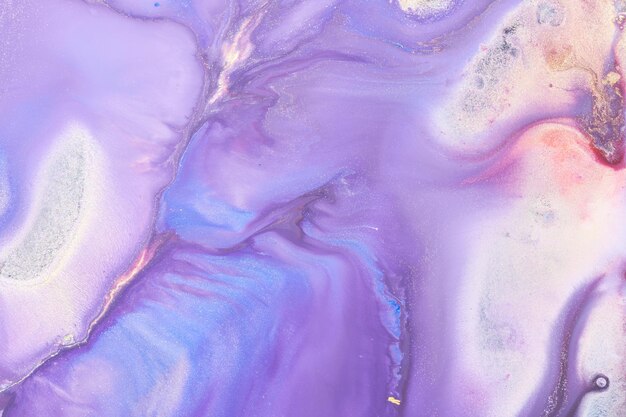 Luxury sparkling abstract background liquid art Violet lilac contrast paint mix alcohol ink blots marble texture Modern print pattern