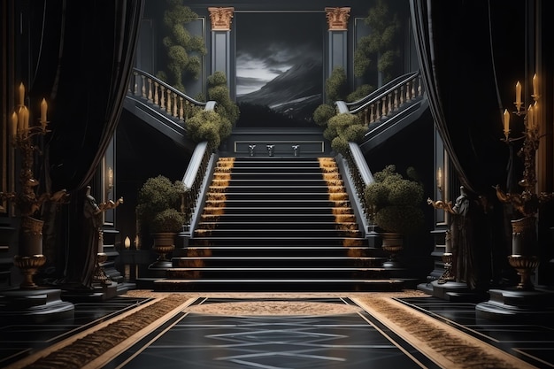 Luxury staircase background design