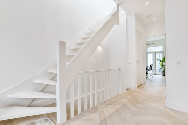 Luxury staircase hall of special design in an elegant house