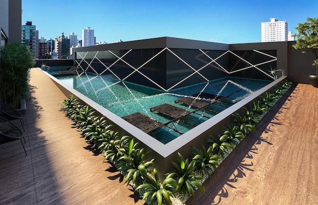 Luxury swimming pool for home, hotel, spa and apartments