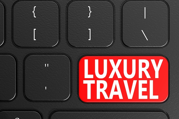 Luxury Travel on black keyboard