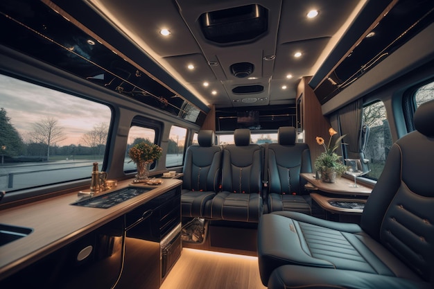 Luxury van interior travel Generate Ai