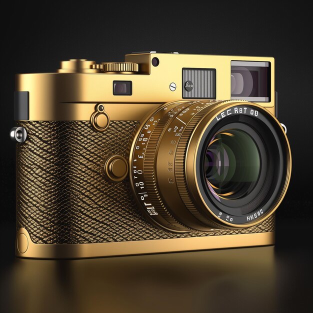 Photo luxury vintage camera with gold accents