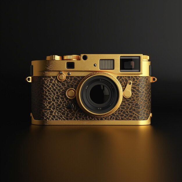 Photo luxury vintage camera with gold accents