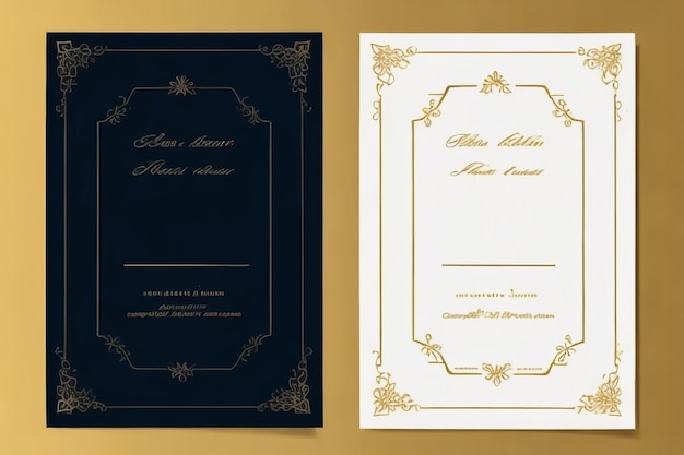 Luxury vintage golden vector invitation card template