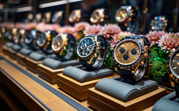 Luxury watches in store Business Concept