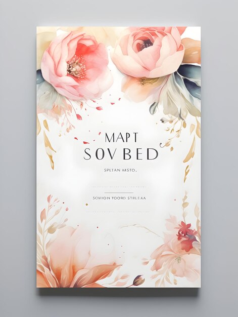 Photo luxury wedding invitation card design wedding card template artistic and floral wedding card