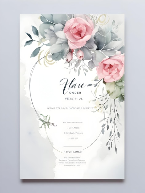 Luxury wedding invitation card Design Wedding card template Artistic and floral wedding card