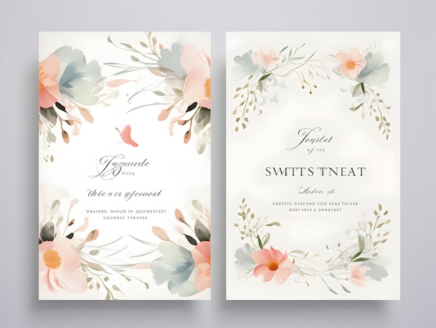 Photo luxury wedding invitation card design wedding card template artistic and floral wedding card