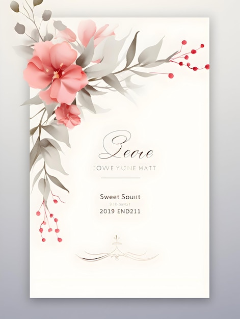 Luxury wedding invitation card Design Wedding card template Artistic and floral wedding card