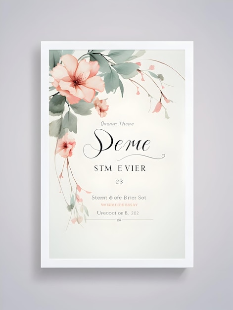 Photo luxury wedding invitation card design wedding card template artistic and floral wedding card