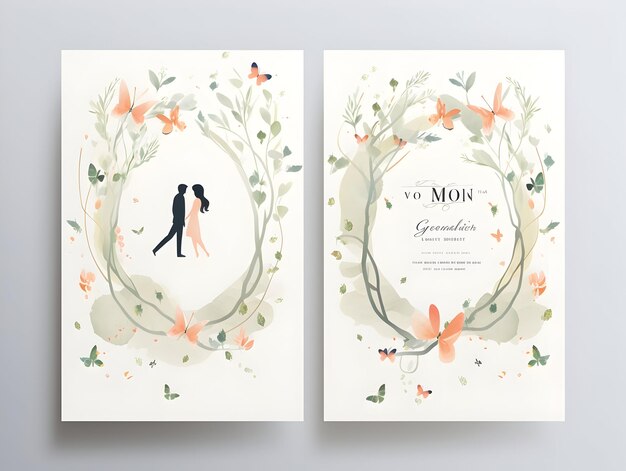 Photo luxury wedding invitation card design wedding card template artistic and floral wedding card