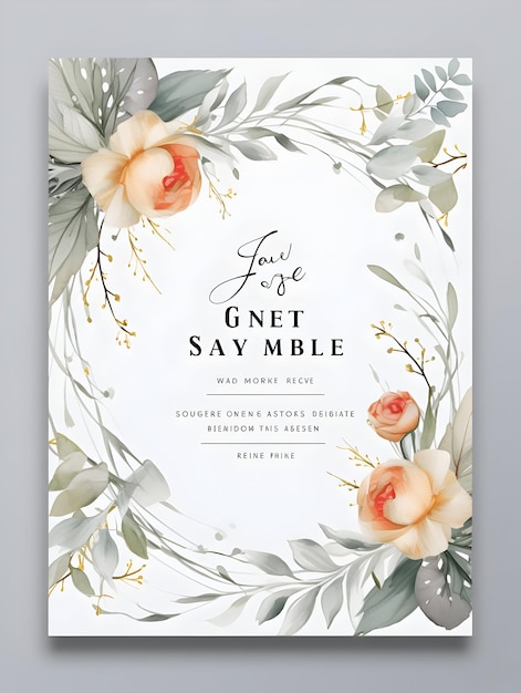 Luxury wedding invitation card Design Wedding card template Artistic and floral wedding card