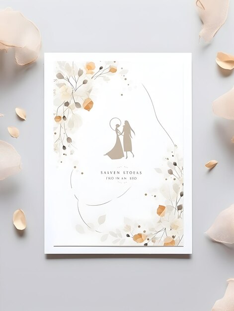 Photo luxury wedding invitation card design wedding card template artistic and floral wedding card