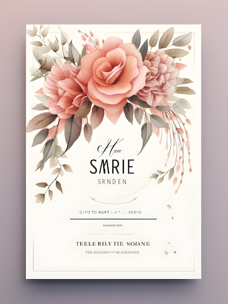 Luxury wedding invitation card Design Wedding card template Artistic and floral wedding card