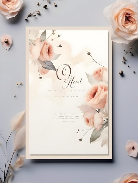 Photo luxury wedding invitation card design wedding card template artistic and floral wedding card