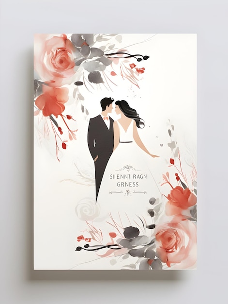 Photo luxury wedding invitation card design wedding card template artistic and floral wedding card