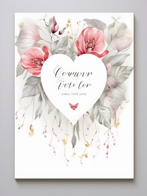 Photo luxury wedding invitation card design wedding card template artistic and floral wedding card