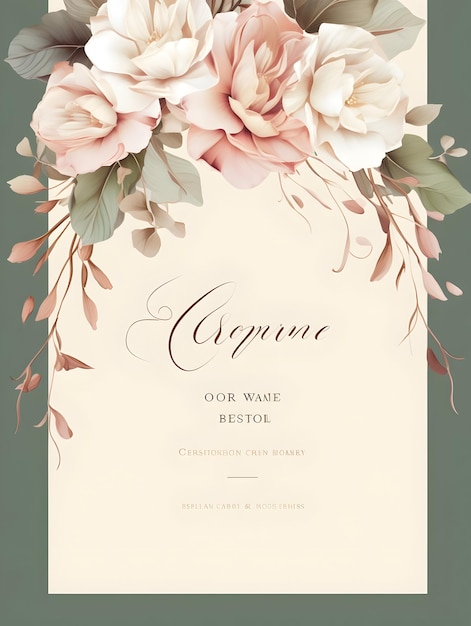 Luxury wedding invitation card Design Wedding card template Artistic and floral wedding card