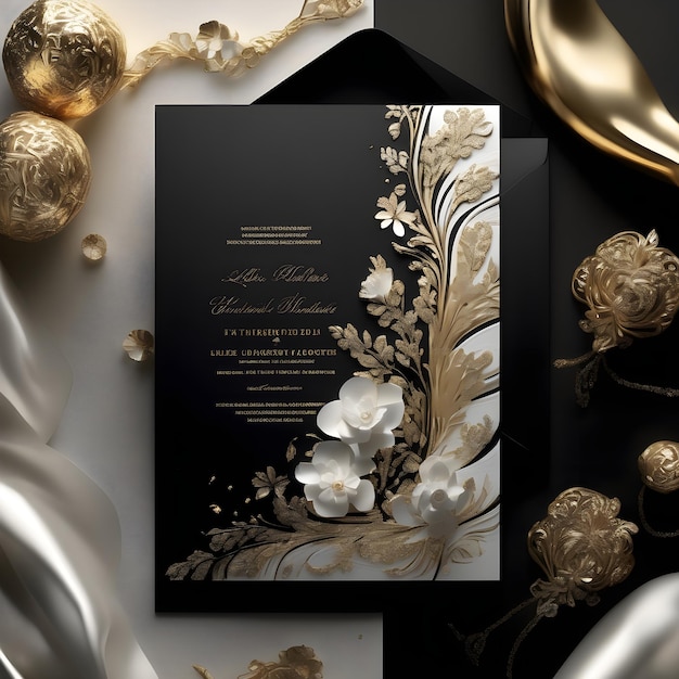 Luxury wedding invitation card template