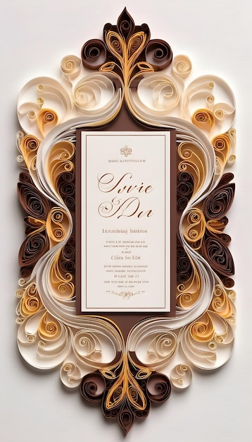 Photo luxury wedding invitation