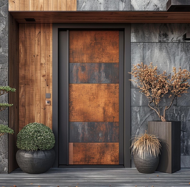 Photo luxury wooden door