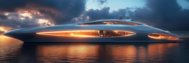 Photo luxury yacht cruising