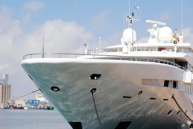 Luxury yacht at harbor