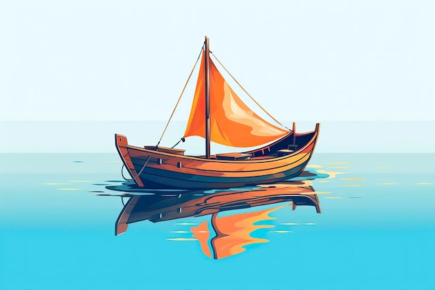 luxury yacht illustration Transportation illustration Generative AI