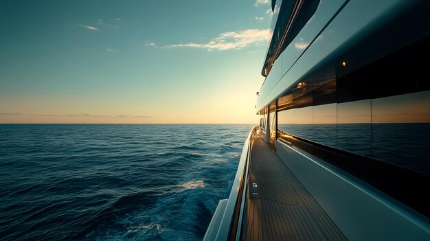 Photo a luxury yacht sailing in the open sea opulence and adventure