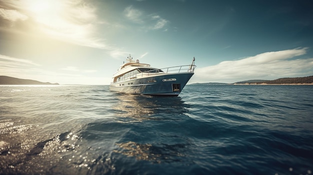 Luxury yacht in the sea Travel and adventure conceptgenerative ai