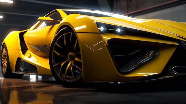 luxury yellow sport car wallpaper