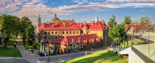 Lviv, Ukraine 07.07.2021.  The state emergency service of Ukraine, Lviv, on a sunny summer day