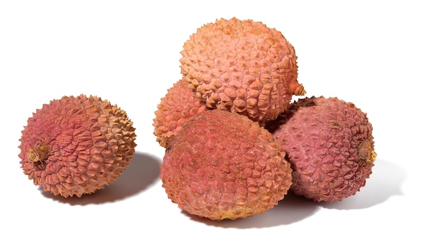 Lychee fruit on a white isolated background