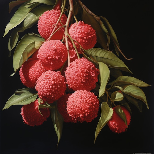 Lychee fruit with garden background