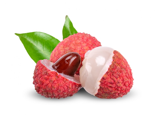 Lychee isolated on white with clipping path