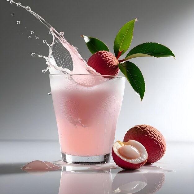 lychee juice in a glass is a very nice fresh environment Ai Generative