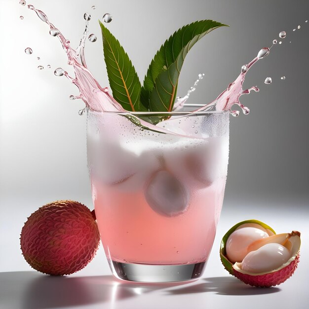 lychee juice in a glass is a very nice fresh environment Ai Generative