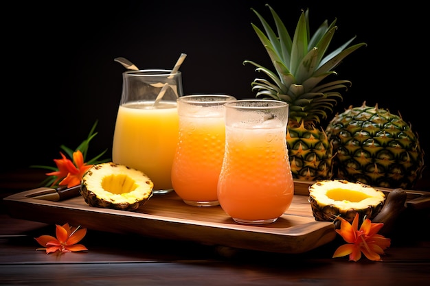 Lychee and pineapple paradise homemade fruit juice