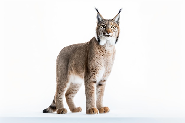 A lynx on a white background