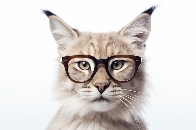 a Lynx with glasses on its head