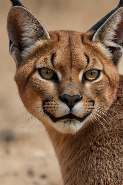 a lynx with a sharp whiskers and a black nose