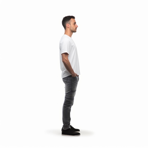 Lyrical Perspective A Stunning 32k Uhd Image Of A Man In Jeans And Tshirt