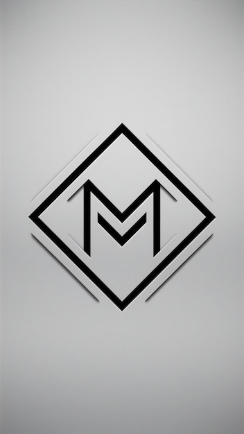 Photo m letter logo clean linear icon rhombus sign vector design