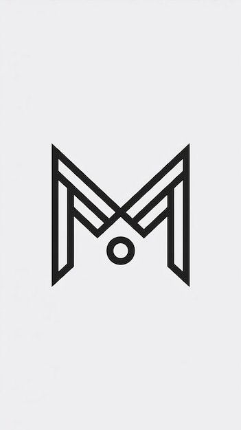 Photo m letter minimalistic logo design