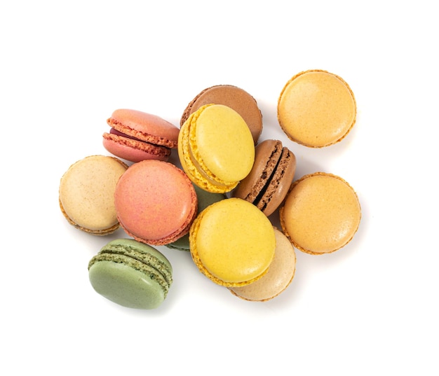 Macaron Cake Isolated Macaroon Cookie Almond Meringue Sweet Macaroons Colorful French Dessert