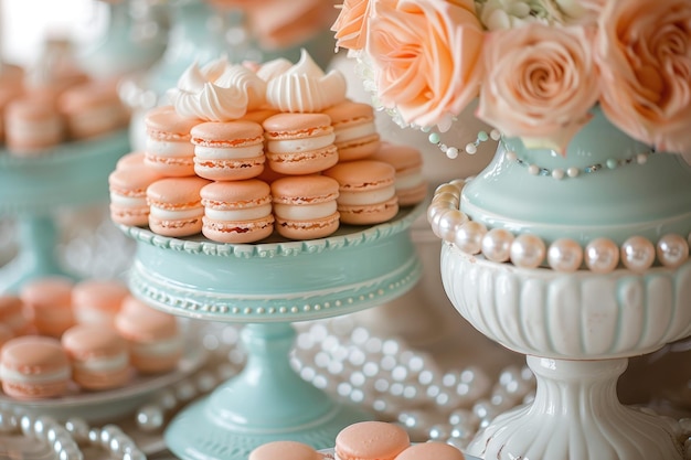 macaron with afternoon tea decorations professional advertising food photography