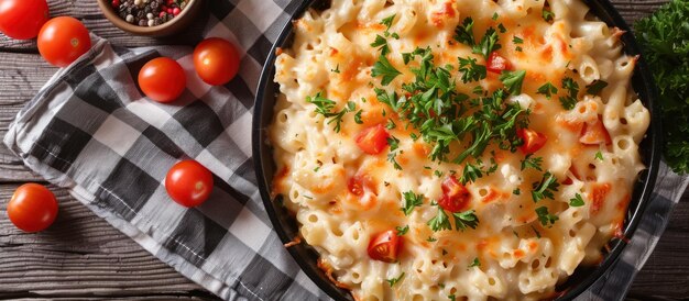 Macaroni and Cheese With Tomatoes and Parsley